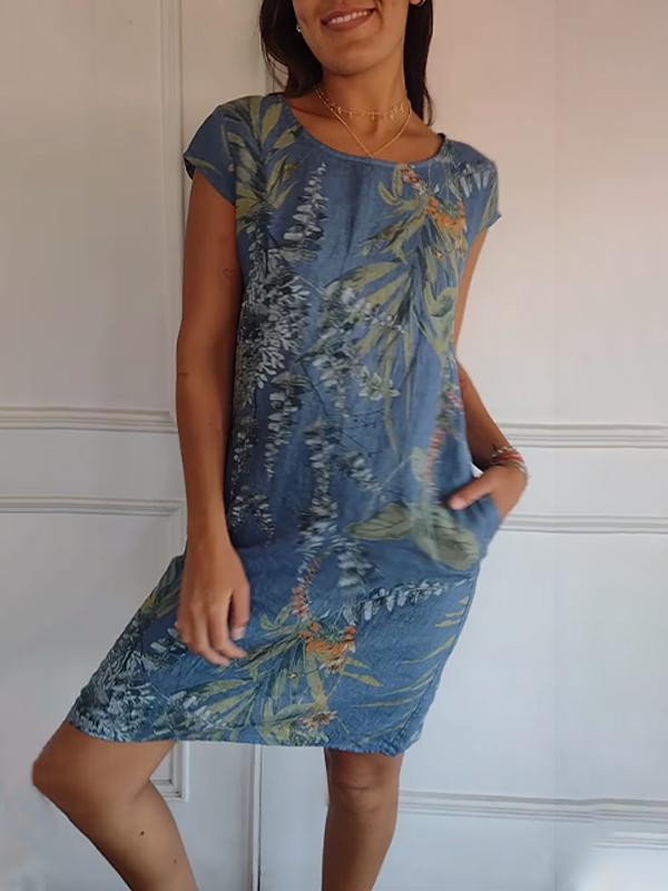 Floral Pocket Midi Dress – Women's Casual Dress | Seraphina