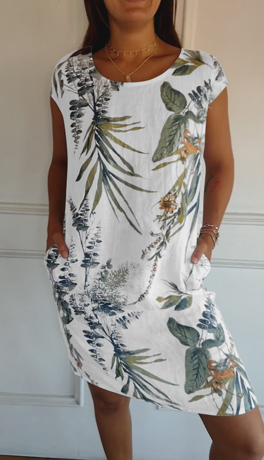Floral Pocket Midi Dress – Women's Casual Dress | Seraphina