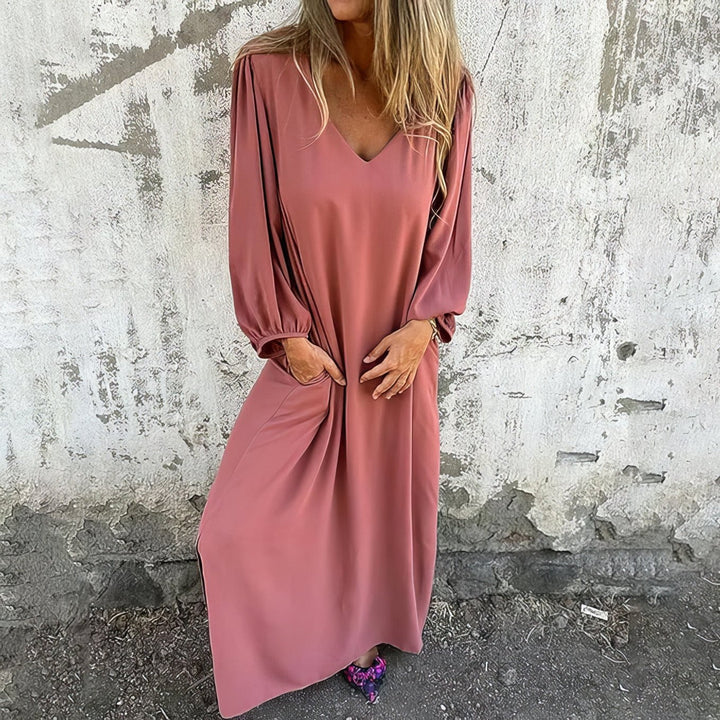 V-Neck Maxi Dress – Women's Elegant Dress | Amelia