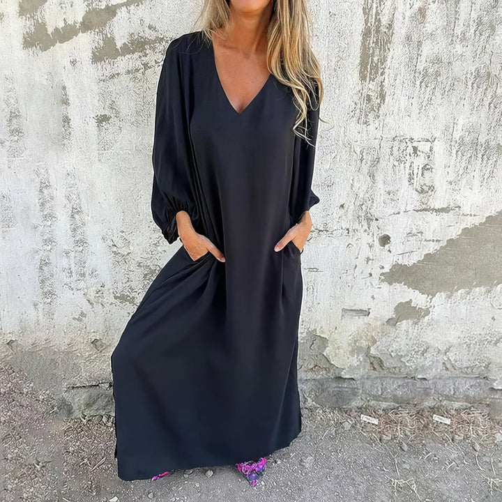 V-Neck Maxi Dress – Women's Elegant Dress | Amelia