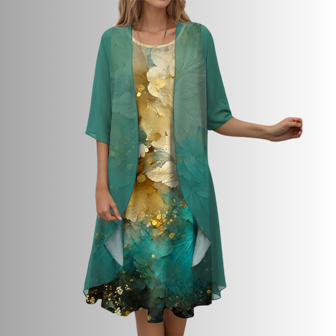 Floral Lace Trim Midi Dress – Women's Casual Summer Dress | Seraphina