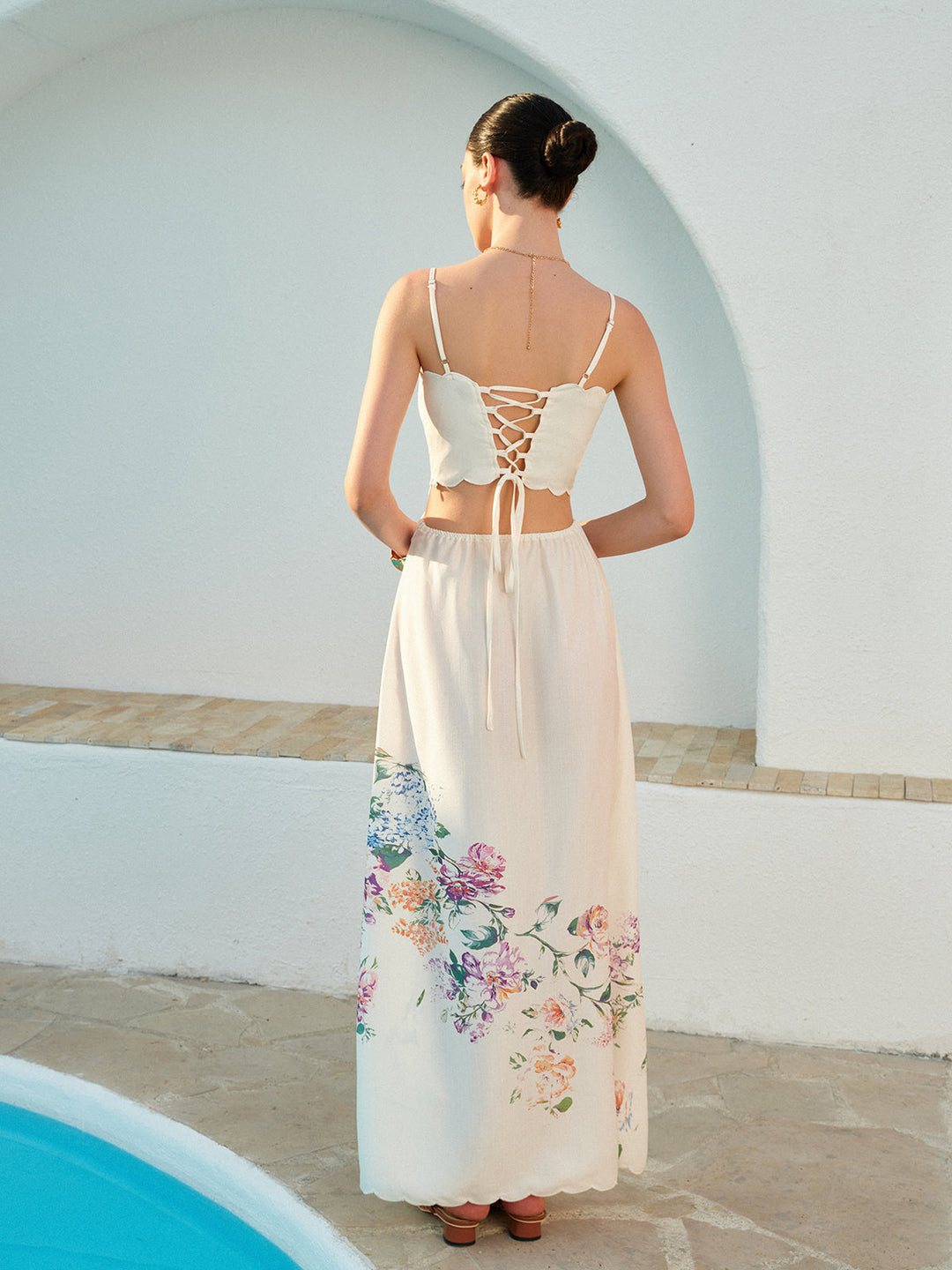 Floral Cutout Waist Sundress – Women's Summer Dress | Isolde