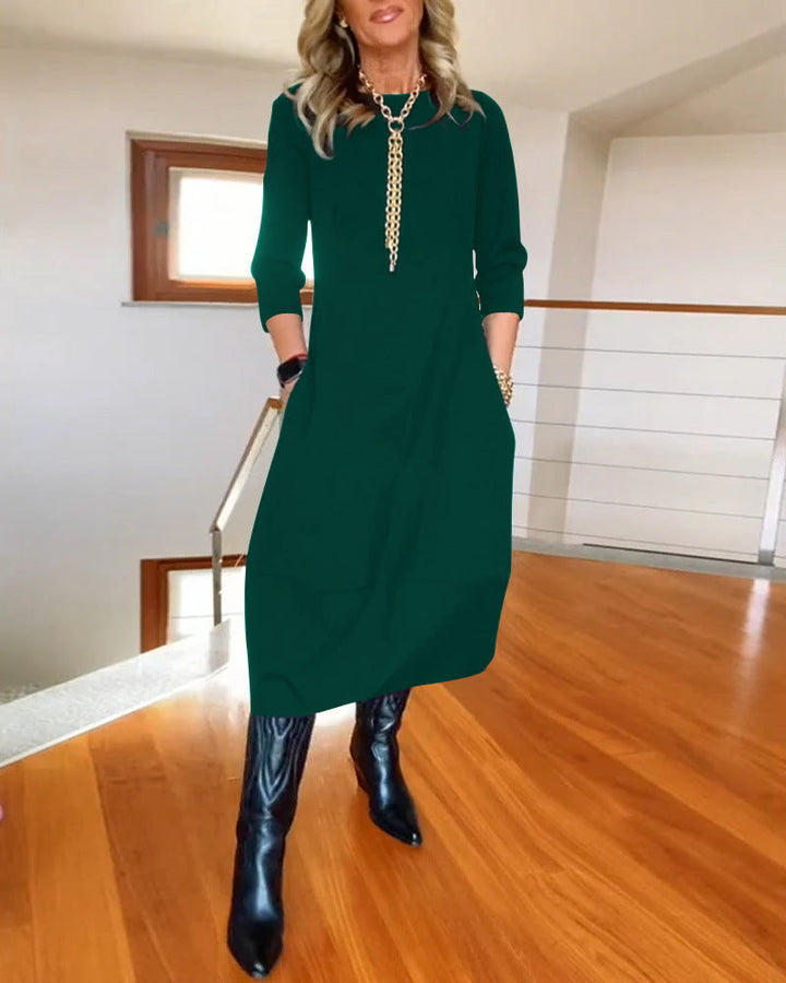 Pocket Midi Dress – Women's Elegant Dress | Callista
