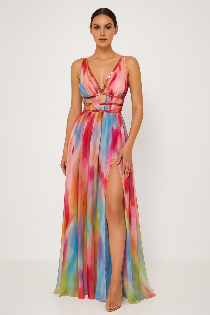 Printed Maxi Dress – Women's Elegant Dress | Seraphina