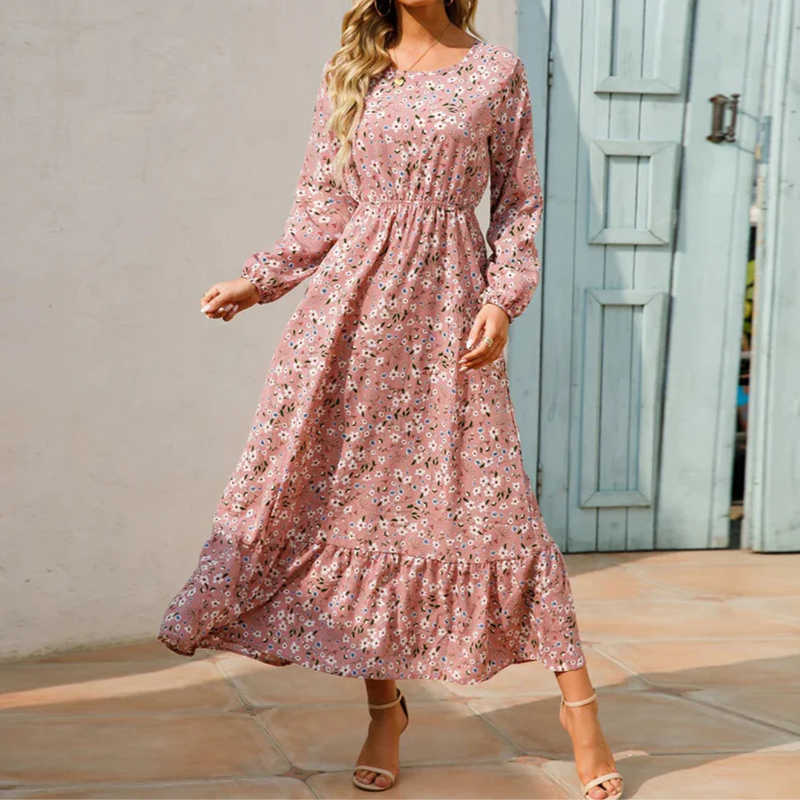 Floral Smocked Maxi Dress – Women's Casual Dress | Elara