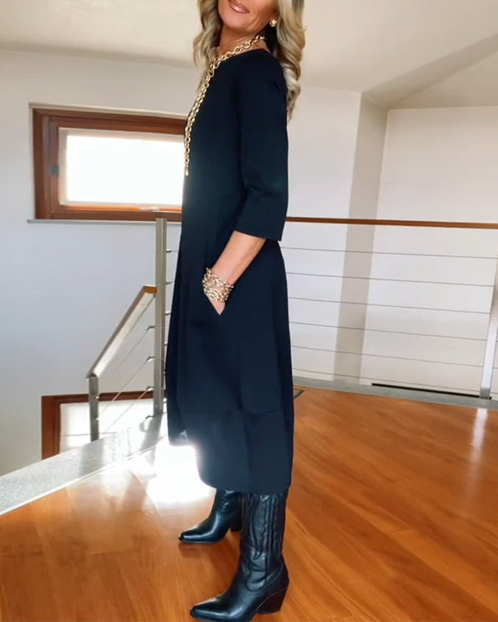 Pocket Midi Dress – Women's Elegant Dress | Callista