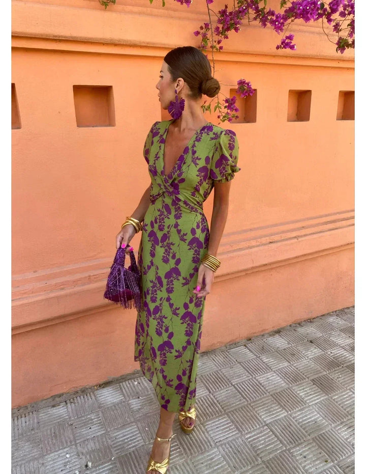Floral Wrap Midi Dress – Women's Casual Summer Dress | Isabella