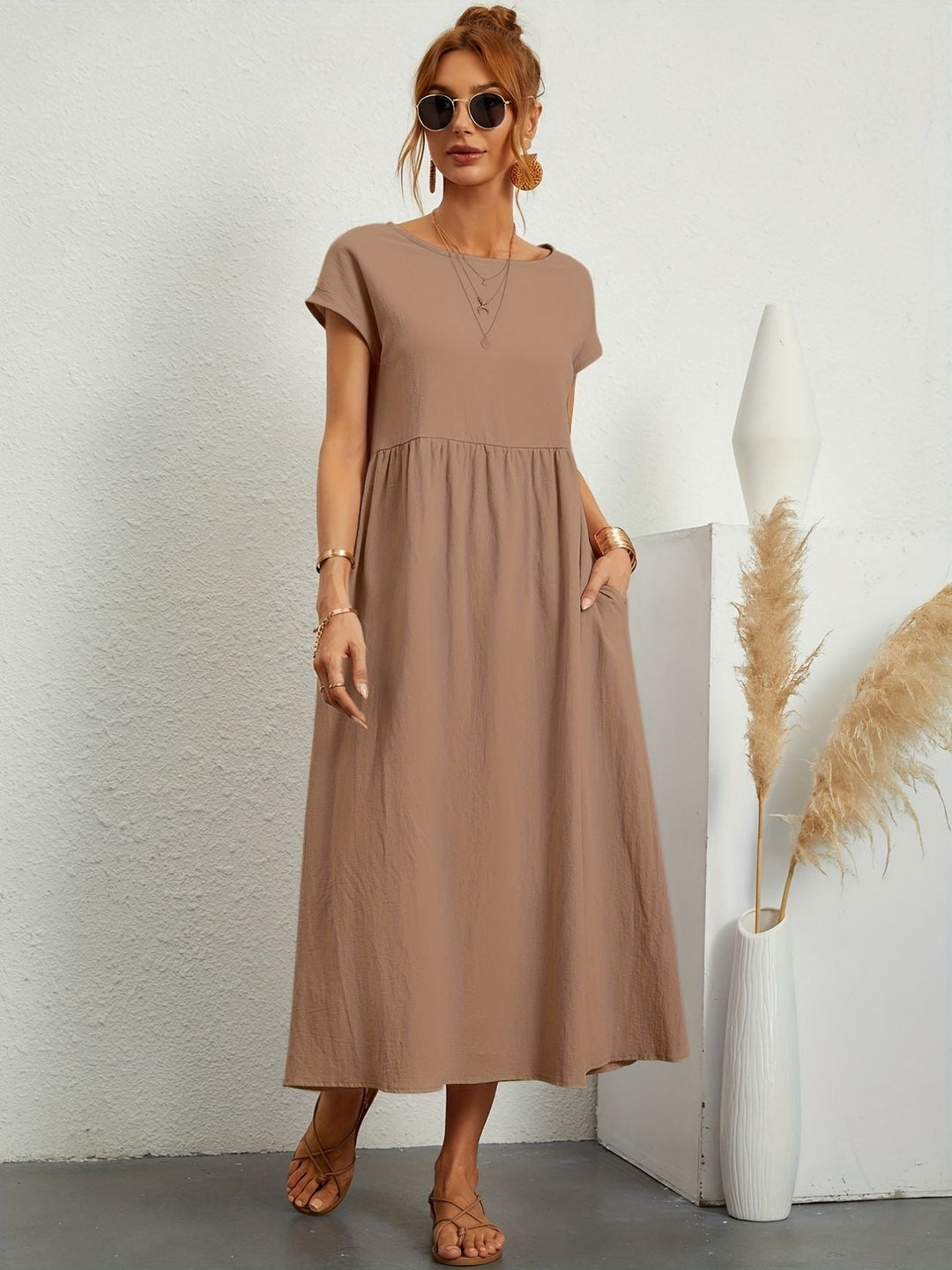 Smocked Maxi Dress – Women's Casual Summer Dress | Camille