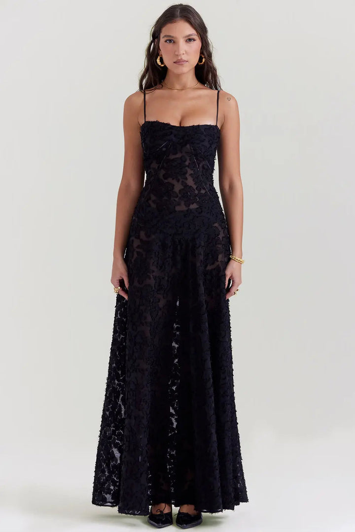 Open Back Maxi Dress – Women's Elegant Dress | Seraphina
