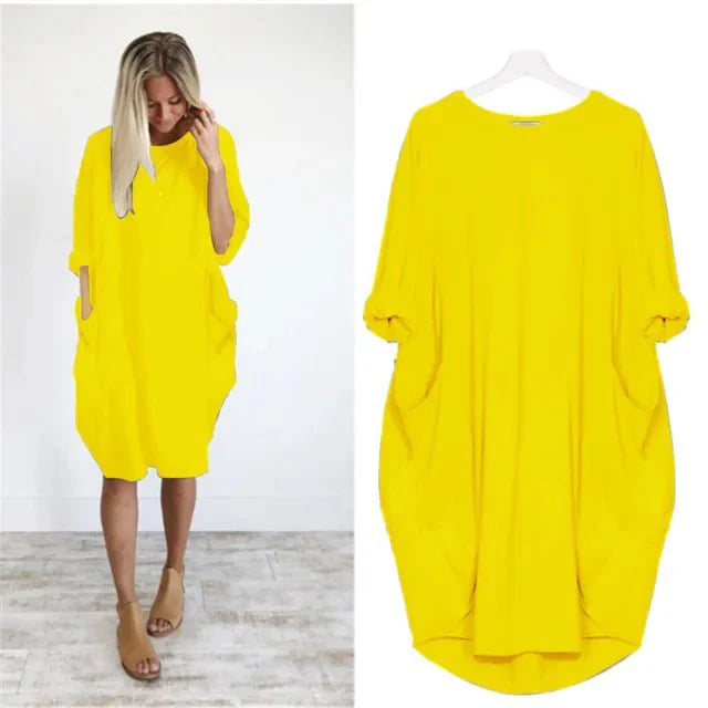 Pocket Midi Dress – Women's Casual Dress | Elara
