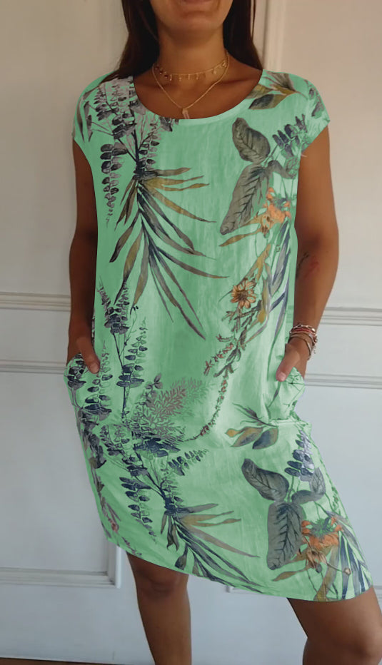 Floral Pocket Midi Dress – Women's Casual Dress | Seraphina