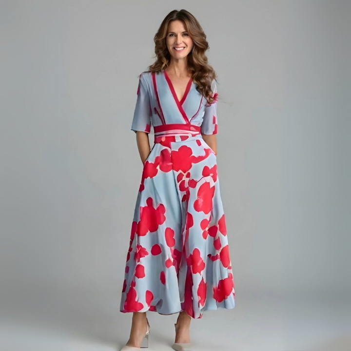 Floral Wrap Maxi Dress – Women's Casual Dress | Elvira