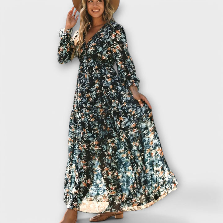 Floral Wrap Maxi Dress – Women's Casual Dress | Liora