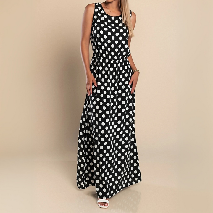 Polka Dot Smocked Maxi Dress – Women's Summer Dress | Celina