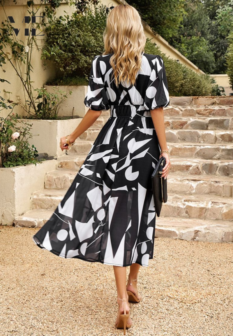 Floral Chiffon Midi Dress – Women's Wedding Guest Dress | Celeste