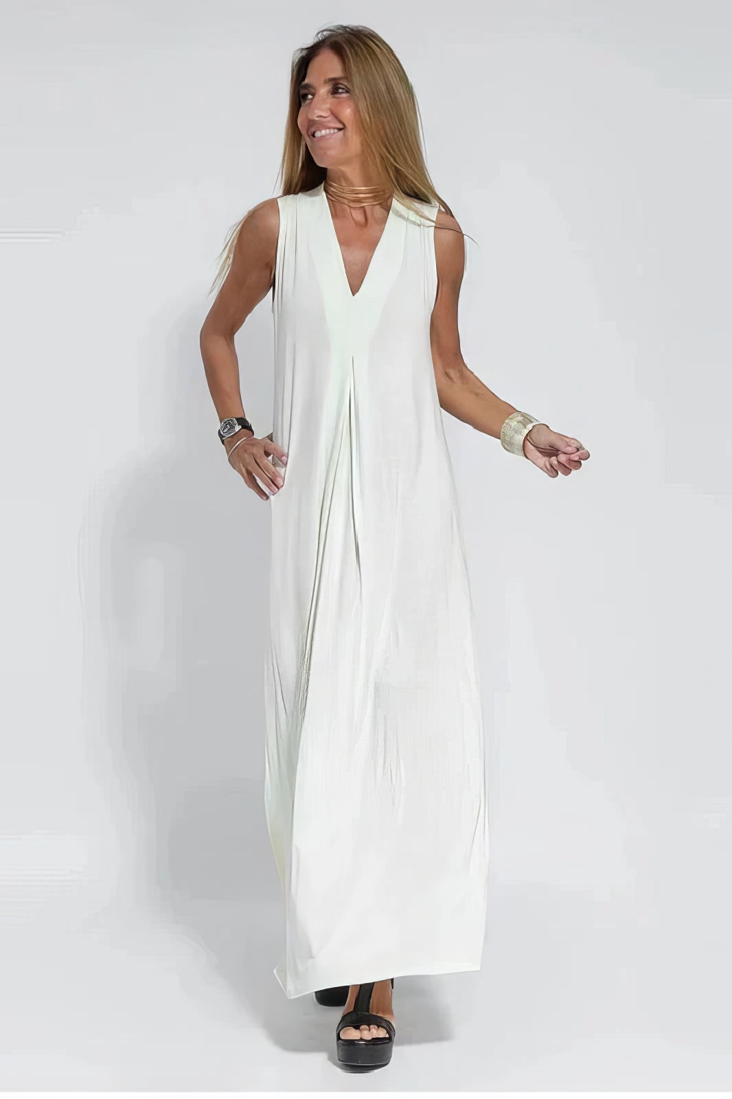Draped Maxi Dress – Women's Casual Dress | Seraphina