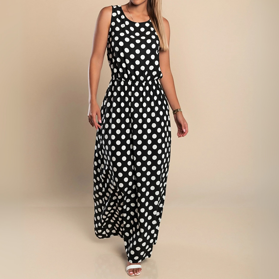 Polka Dot Smocked Maxi Dress – Women's Summer Dress | Celina