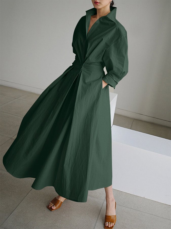 Shawl Collar Maxi Dress – Women's Elegant Dress | Seraphina