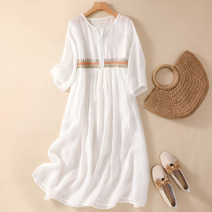 Embroidered Maxi Dress – Women's Elegant Dress | Elara