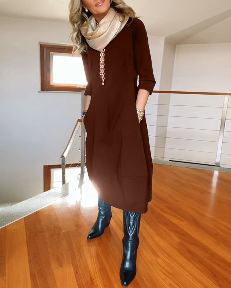 Pocket Midi Dress – Women's Elegant Dress | Callista