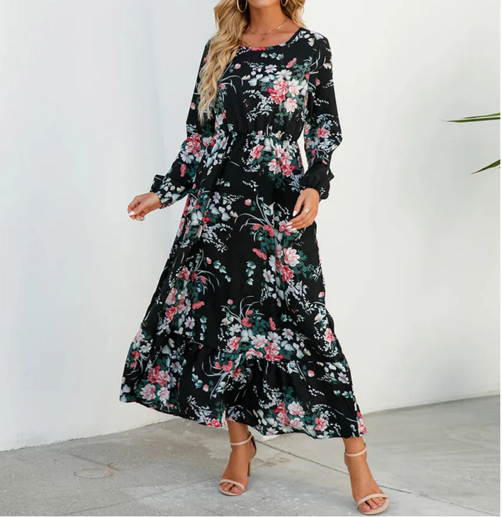 Floral Smocked Maxi Dress – Women's Casual Dress | Elara