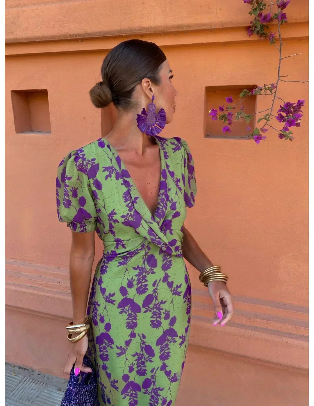 Floral Wrap Midi Dress – Women's Casual Summer Dress | Isabella