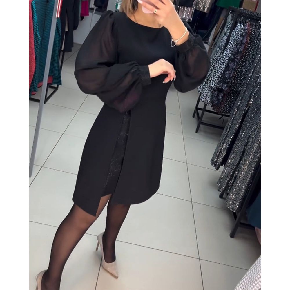 Puff Sleeve Midi Dress – Women's Elegant Dress | Ariana