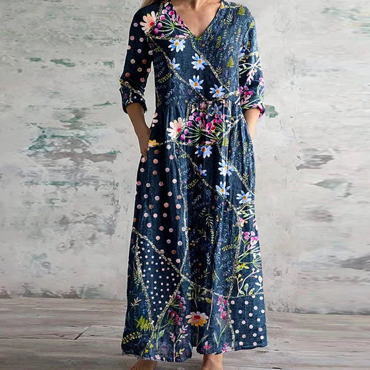 Patchwork Floral Maxi Dress – Women's Casual Summer Dress | Seraphina