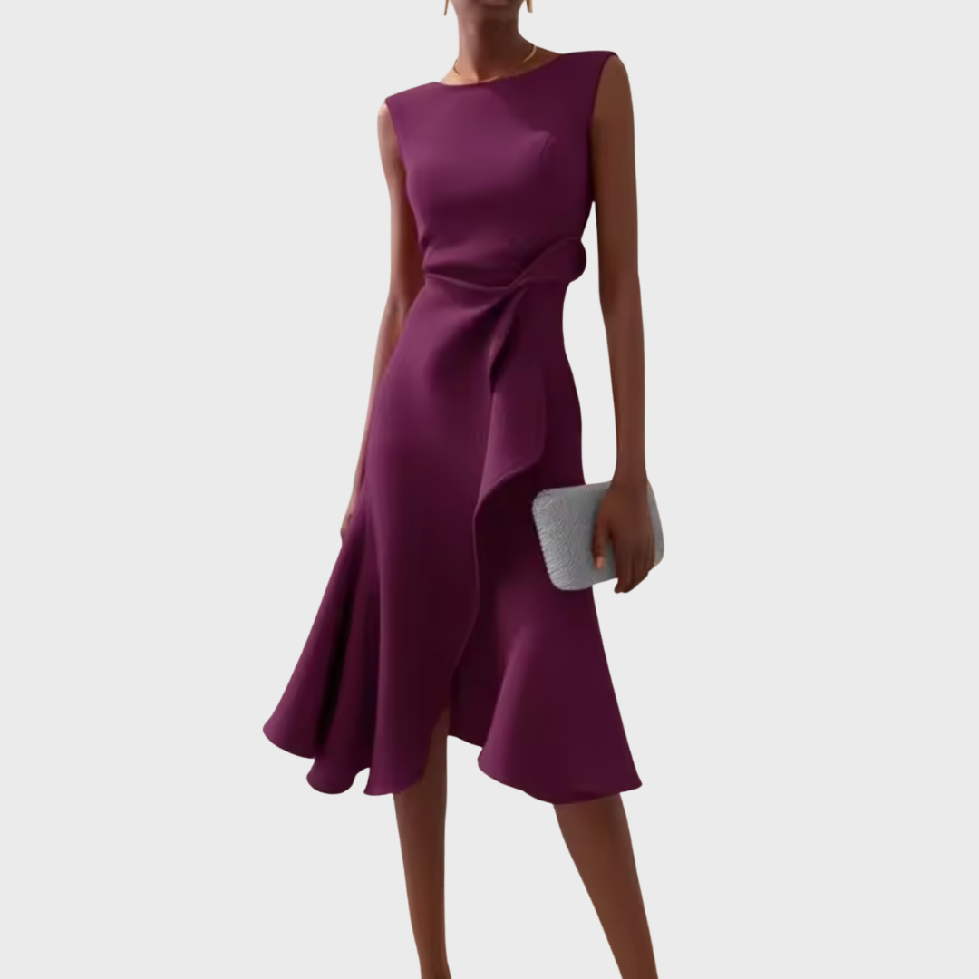 Satin One-Shoulder Midi Dress – Women's Cocktail Dress | Liora