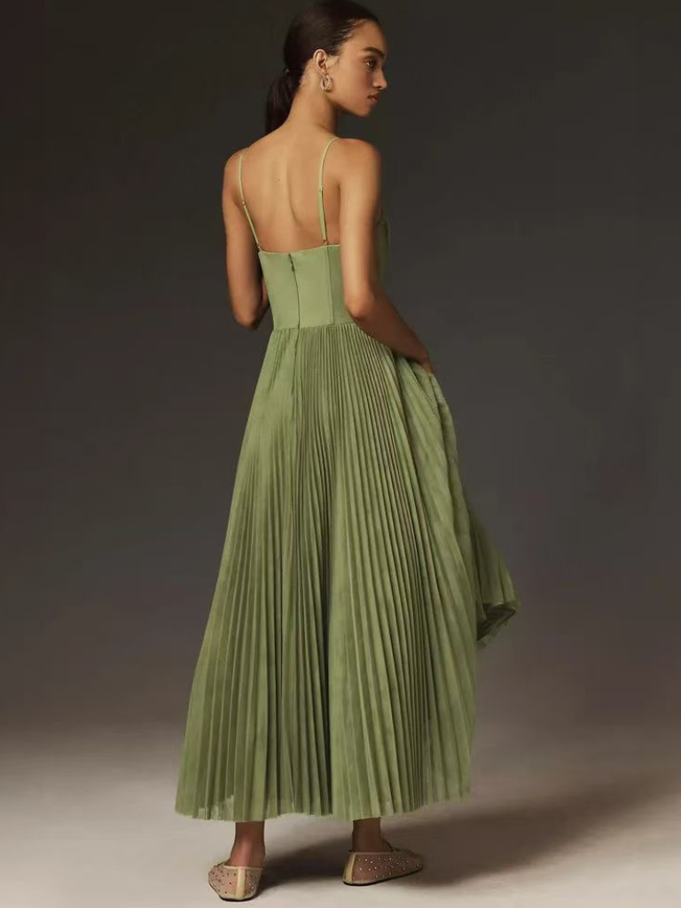 Pleated Maxi Dress – Women's Elegant Dress | Elena