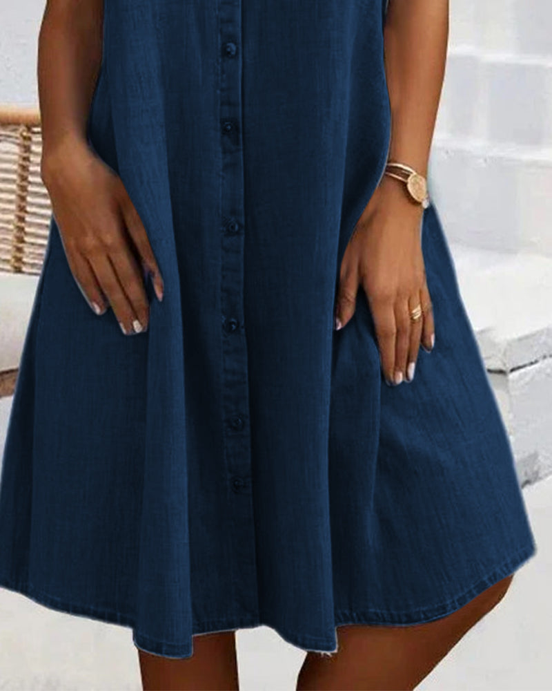 Denim Shirt Dress – Women's Casual Everyday Dress | Elara
