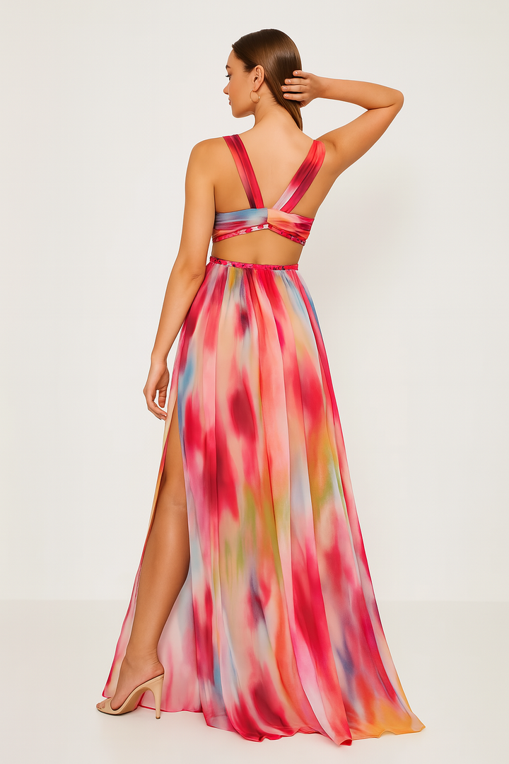Printed Maxi Dress – Women's Elegant Dress | Seraphina
