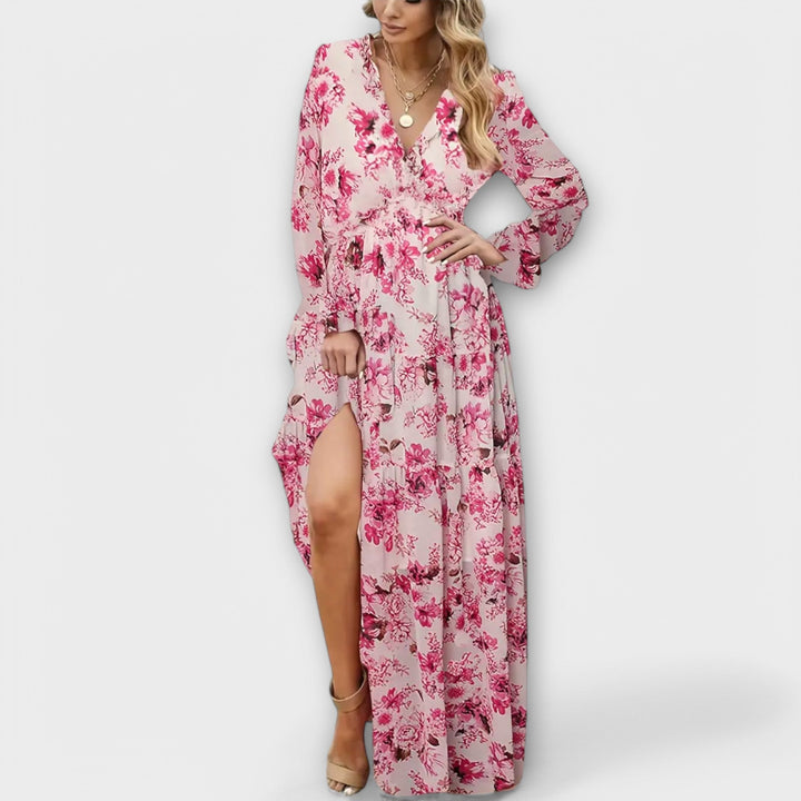 Floral Wrap Maxi Dress – Women's Casual Dress | Liora