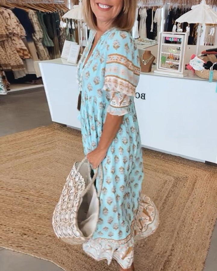 Boho Tassel Midi Dress – Women's Casual Dress | Sienna