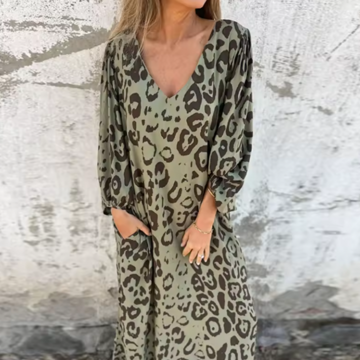 Printed Pocket Maxi Dress – Women's Casual Dress | Valentina