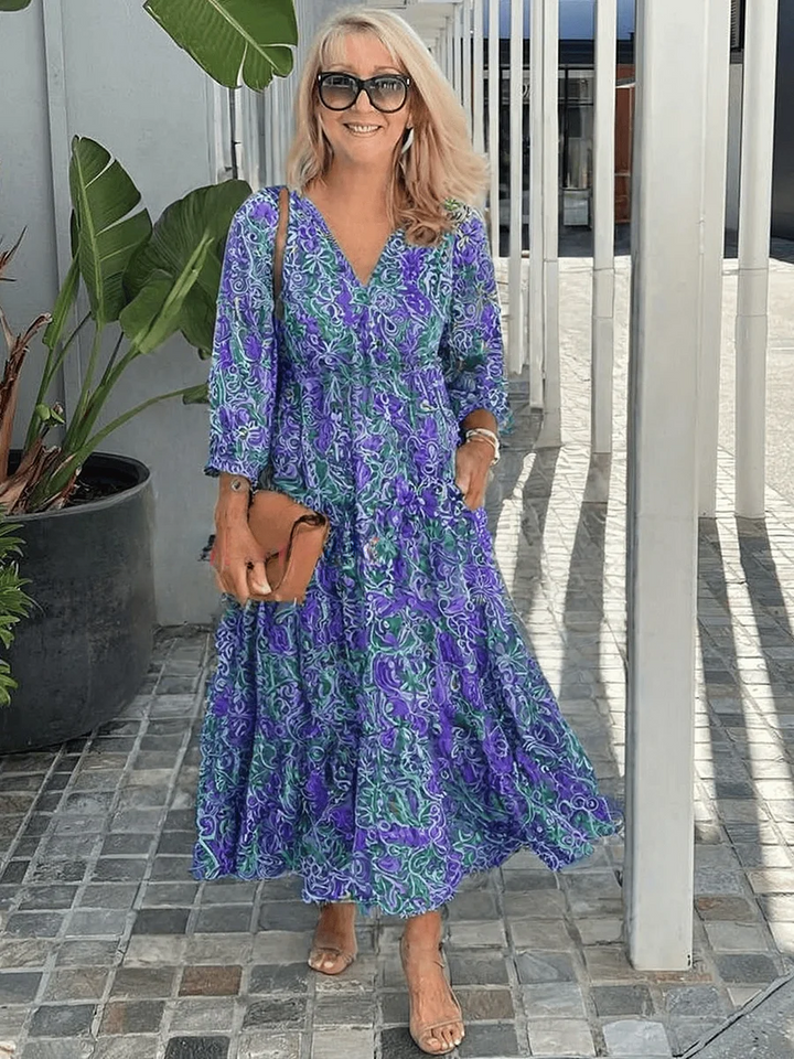 Paisley Chiffon Maxi Dress – Women's Elegant Dress | Sophia