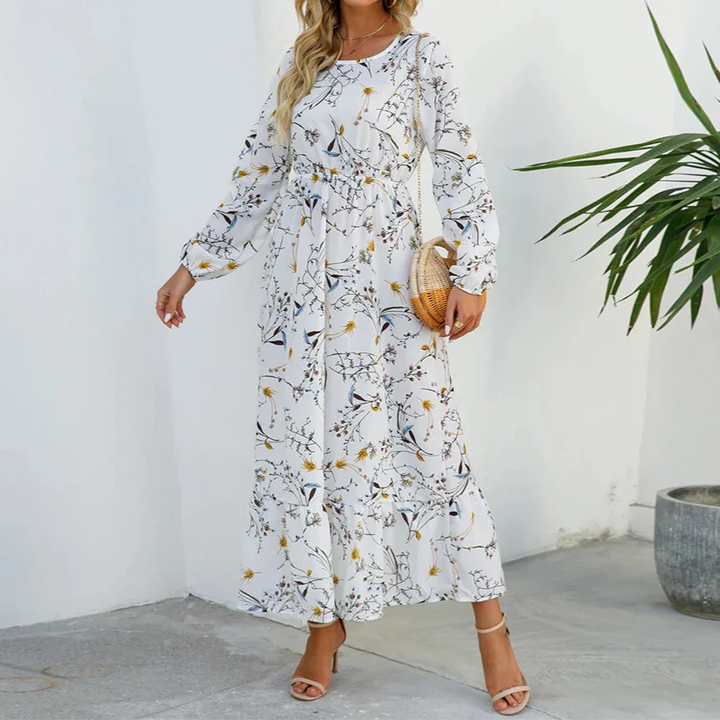 Floral Smocked Maxi Dress – Women's Casual Dress | Elara