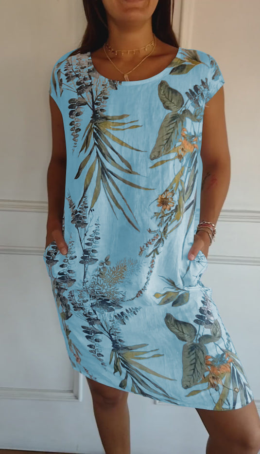 Floral Pocket Midi Dress – Women's Casual Dress | Seraphina
