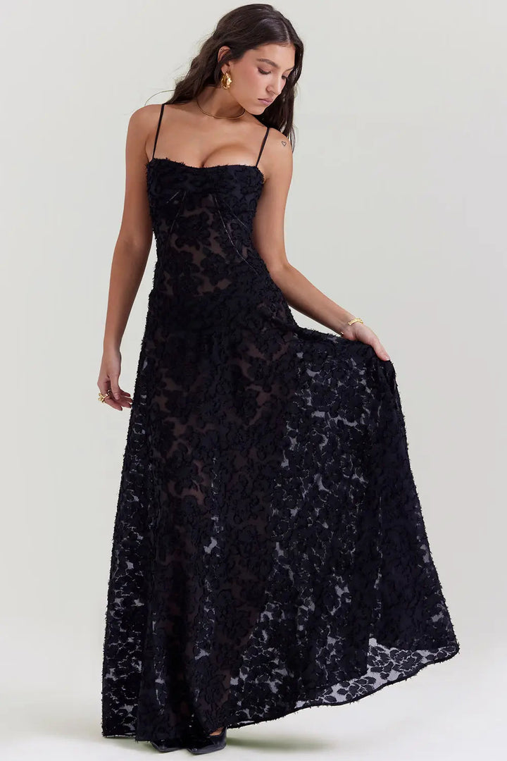 Open Back Maxi Dress – Women's Elegant Dress | Seraphina