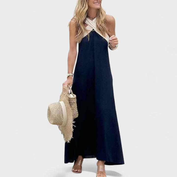 Halter Cross Neck Maxi Dress – Women's Casual Summer Dress | Celeste