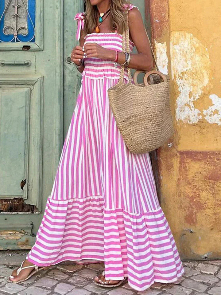 Striped Strapless Maxi Dress – Women's Summer Dress | Arabella