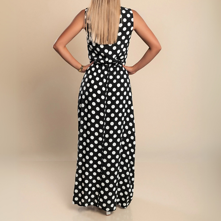 Polka Dot Smocked Maxi Dress – Women's Summer Dress | Celina