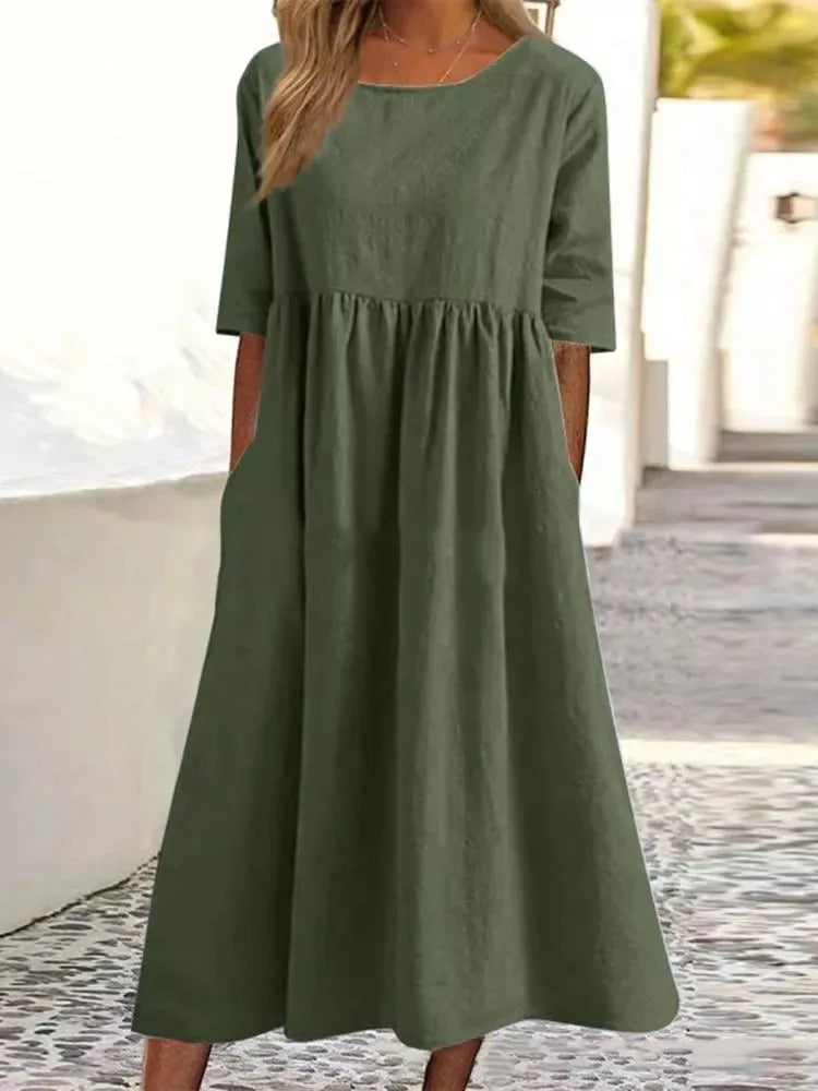 Smocked Maxi Dress – Women's Casual Dress | Elara