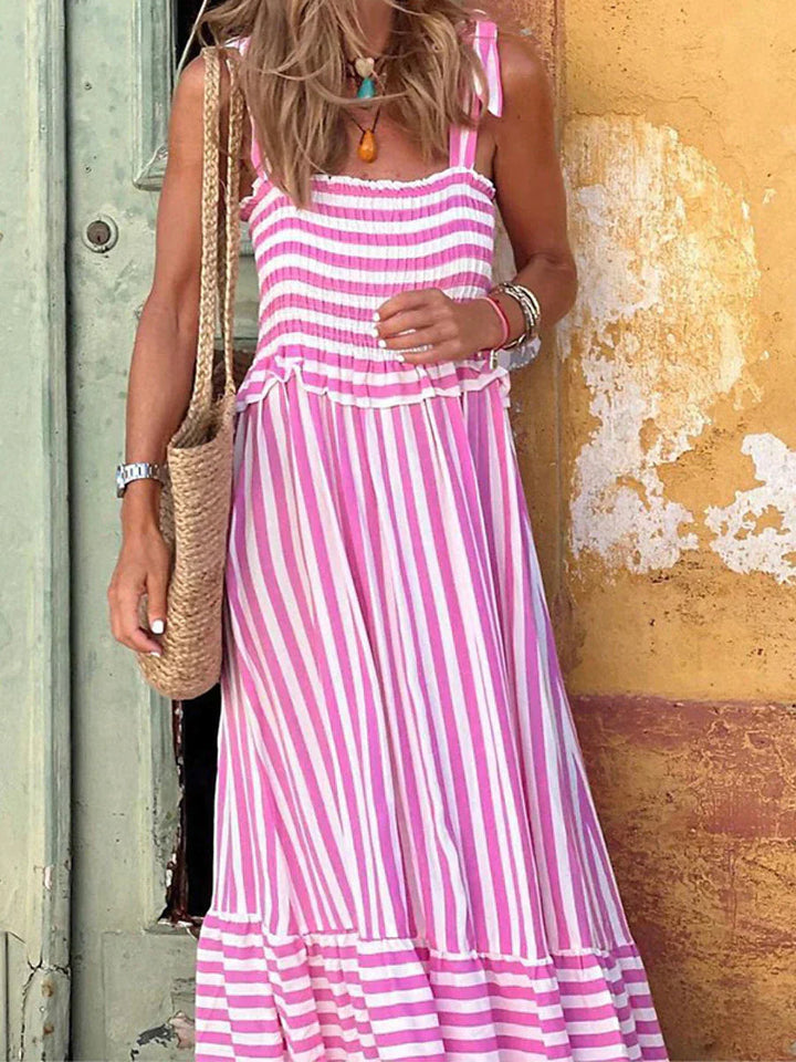 Striped Strapless Maxi Dress – Women's Summer Dress | Arabella