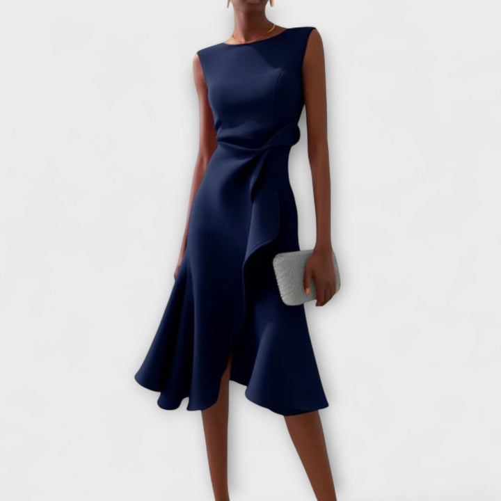 Satin One-Shoulder Midi Dress – Women's Cocktail Dress | Liora