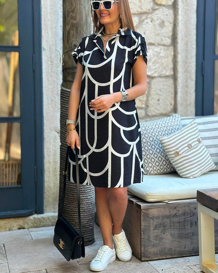 Printed Midi Dress – Women's Casual Day Dress | Elara