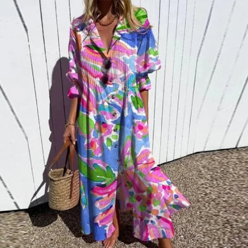 Boho Lace Maxi Dress – Women's Casual Summer Dress | Seraphina