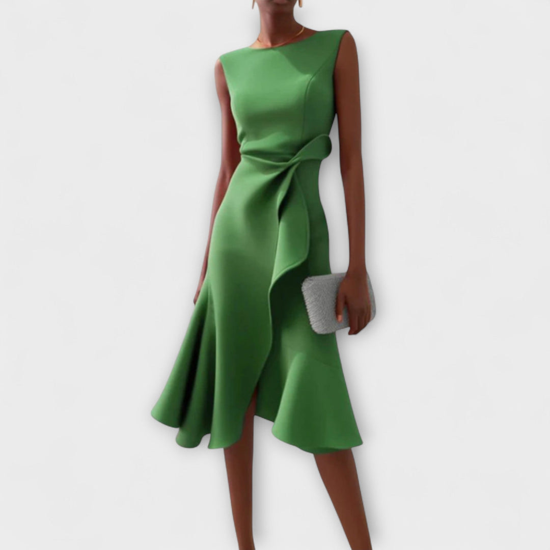 Satin One-Shoulder Midi Dress – Women's Cocktail Dress | Liora