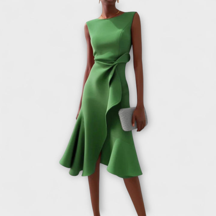 Satin One-Shoulder Midi Dress – Women's Cocktail Dress | Liora