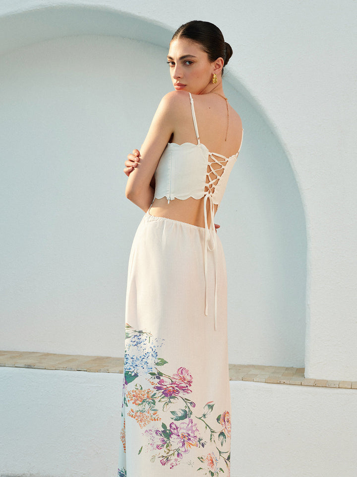 Floral Cutout Waist Sundress – Women's Summer Dress | Isolde